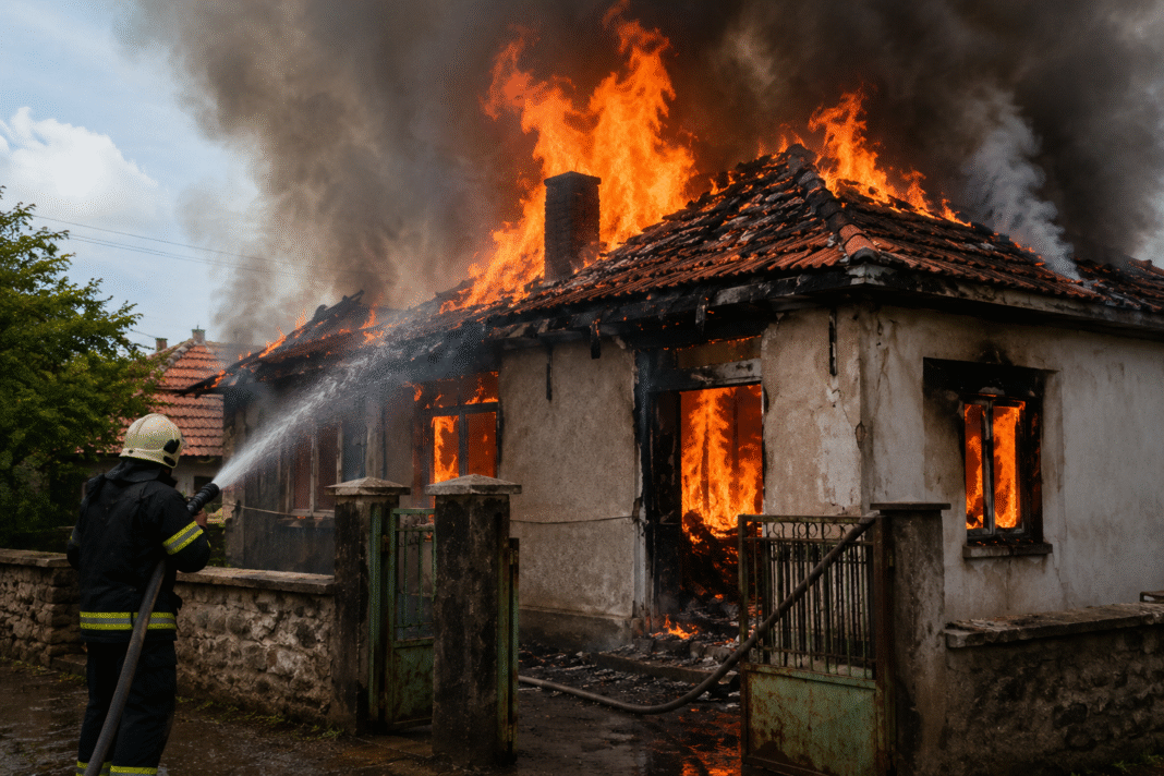 пожар къща
